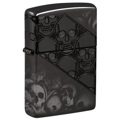 Zippo 360 MultiCut lighter with skull in black design